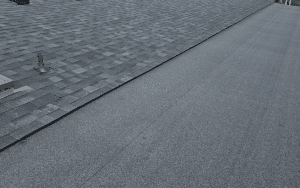a flat roof being repaired