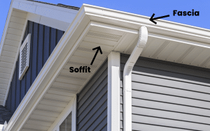 image showing the difference between fascia and soffit